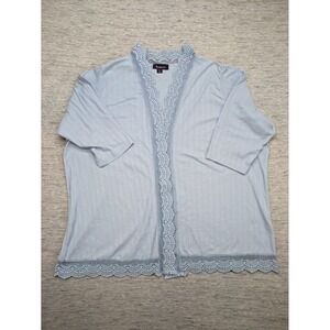 Roaman's Crochet Trim Cardigan Open Front Lightweight Cover Up‎ Plus Size 2X